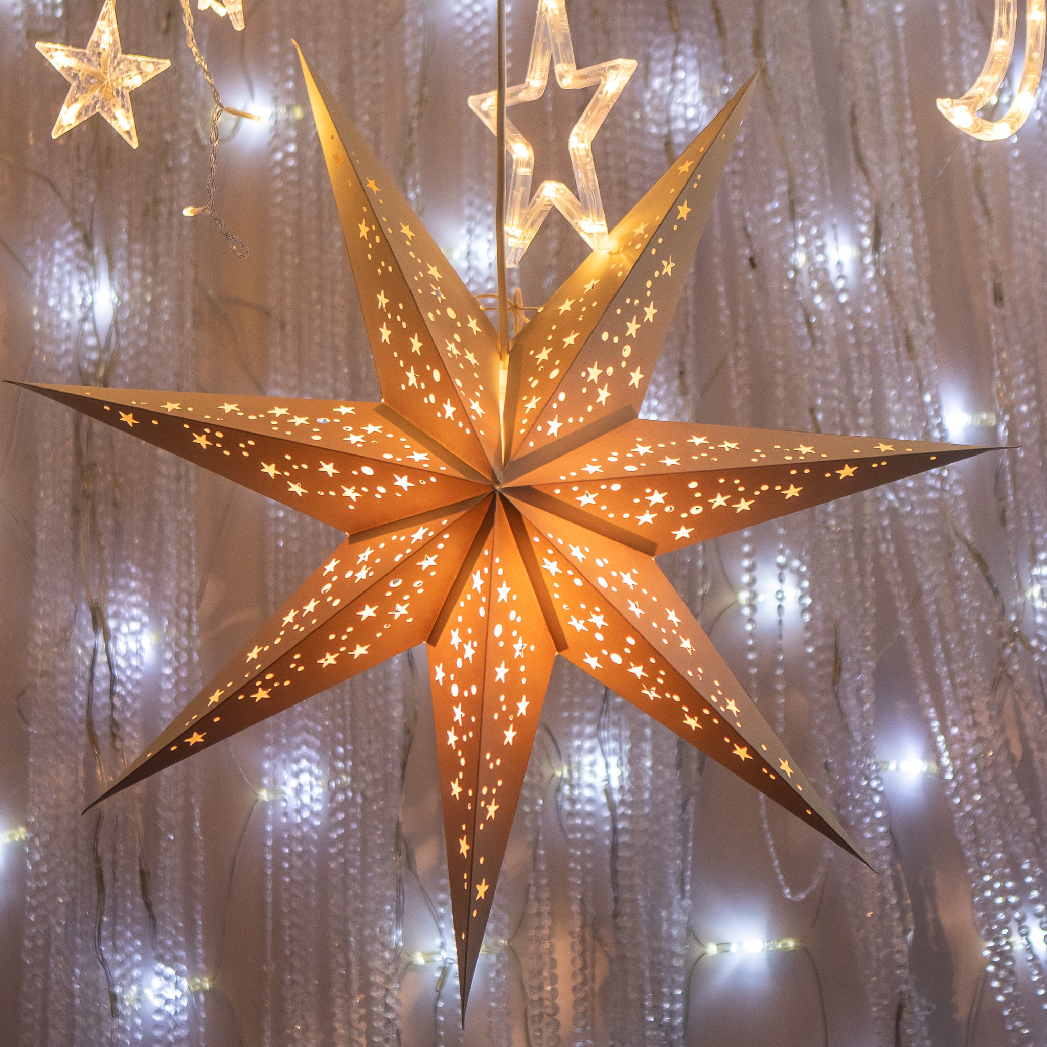 Star Lantern Christmas Decor Christmas Star Paper Star Light Scandi  Lampshade Christmas Window Decoration Handmade Star Light 