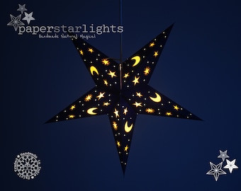 Moon and Stars Lampshade | Space Lampshade | Magic Themed Lampshade | Children Lampshade | Night Light | Moon and Stars Lantern | Mood Light