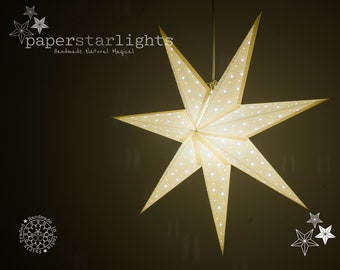 Paper Star Lantern | Scandi Lighting | Christmas Decor | Neutral Lampshade | Paper Star Light | Wedding Lighting