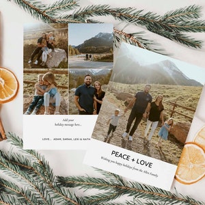 Canva Christmas Card with Photo 5x7 Template Printable Xmas Card Photo Holiday Card Editable New Years Card Download with Pictures