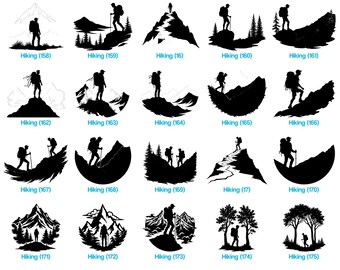 Hiking SVG & PNG Bundle for Cricut and Laser Engrave Outdoor Adventure Designs instant downloads