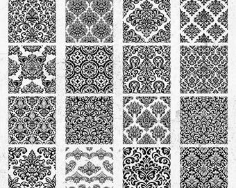 Elegant Damask Scrollwork Pattern Svg & Png Bundle for Cricut and Laser Engrave instant downloads