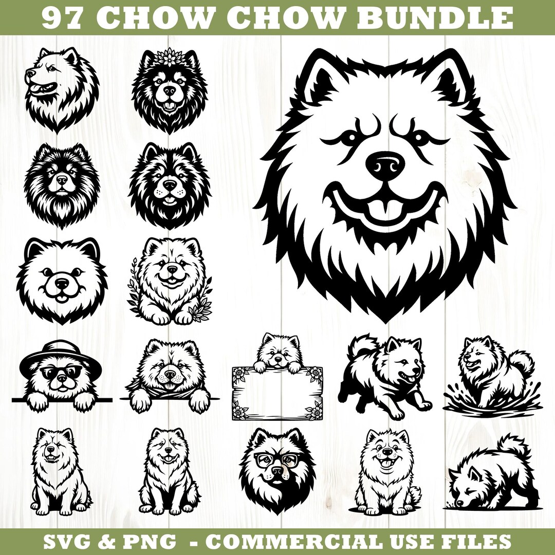 Chow Chow Dog Svg & Png Bundle for Cricut and Laser Engrave Crafting ...