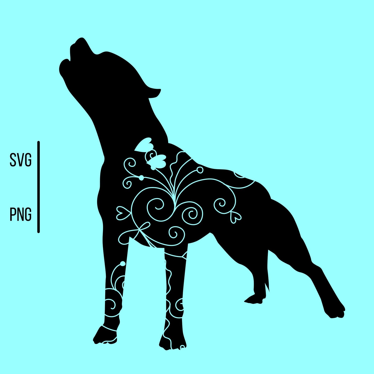Download Floral SVG Mandala Zentangle svg Pit bullPitbull SVG Dog ...