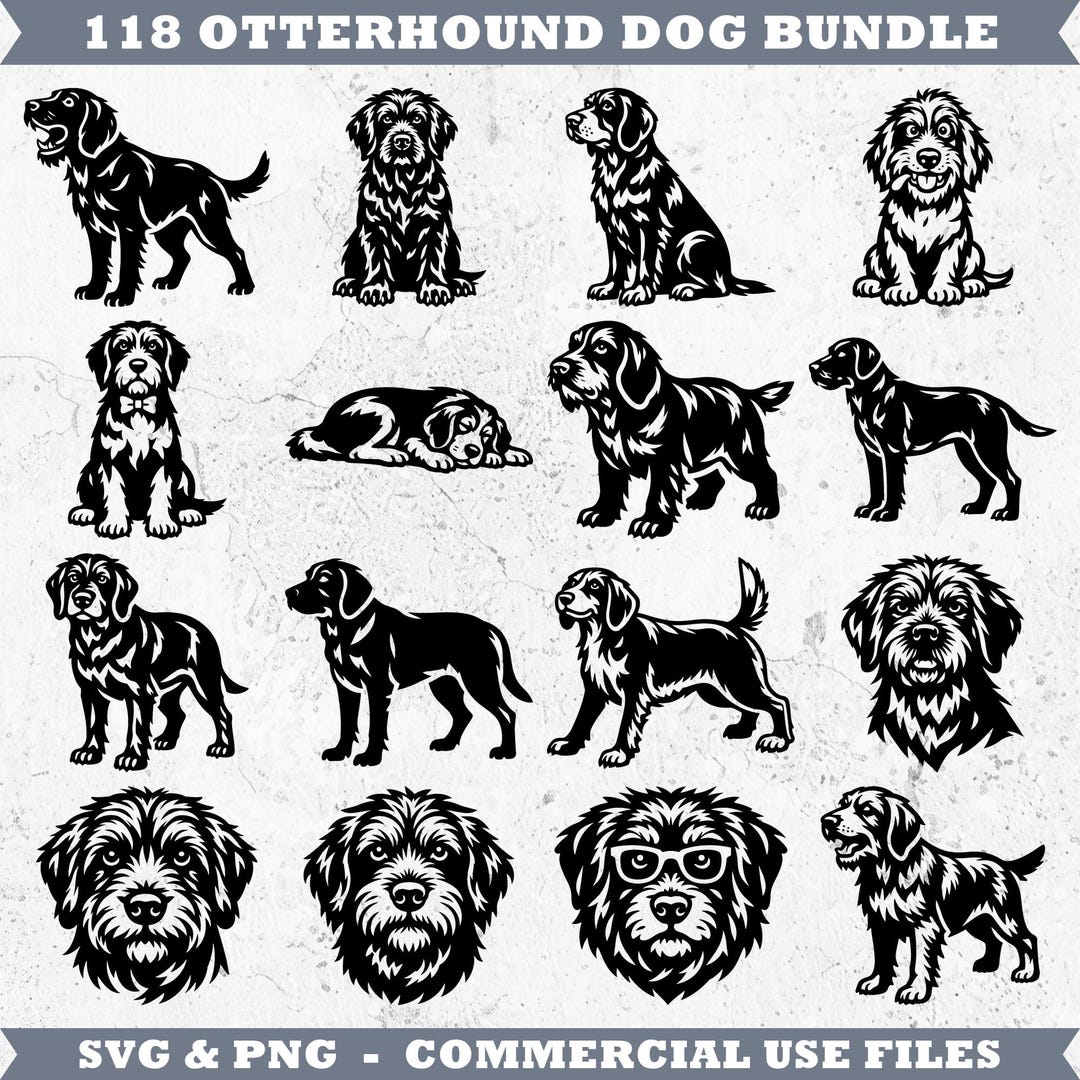 Otterhound Dog Svg & Png Bundle for Cricut and Laser Engrave Projects ...