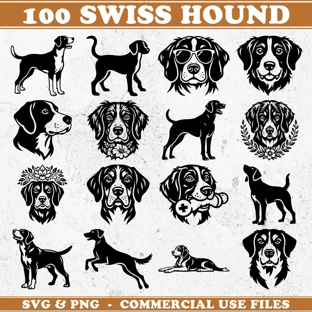 Swiss Hound Dog Svg & Png Bundle for Cricut and Laser Engrave Projects ...