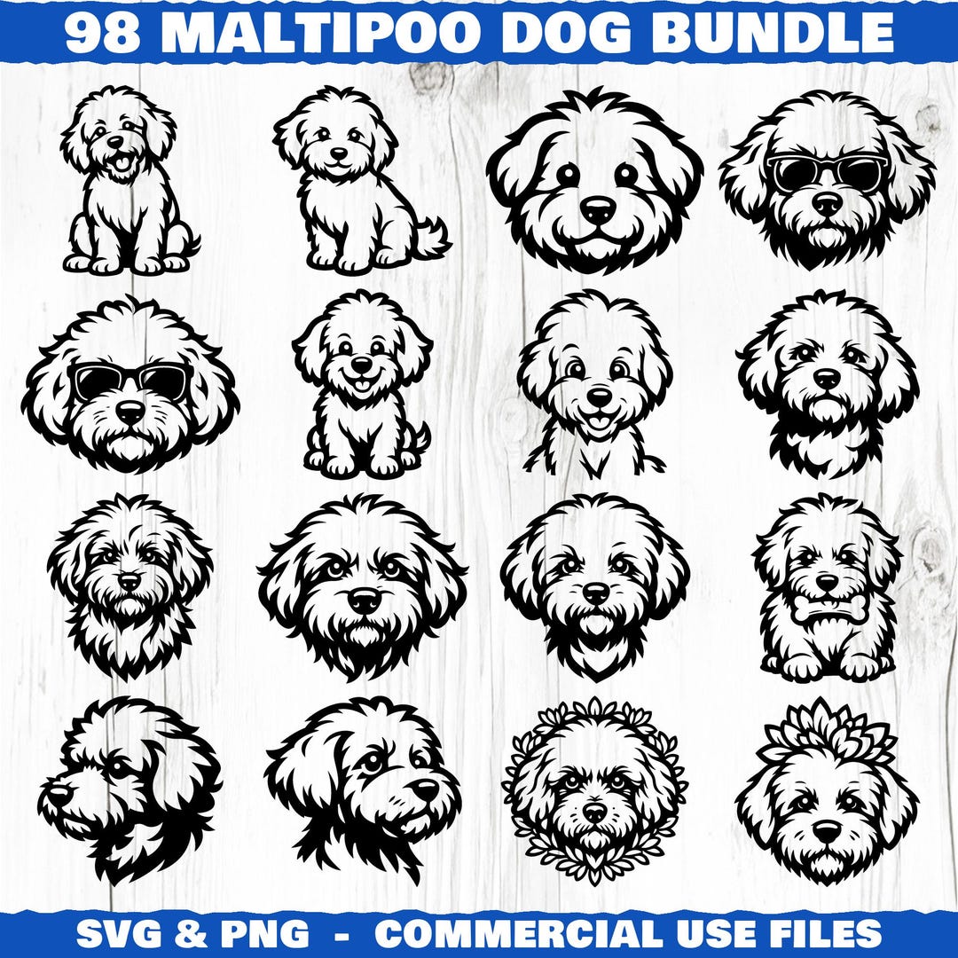 Maltipoo Dog Svg & Png Bundle for Cricut and Laser Engrave Projects ...