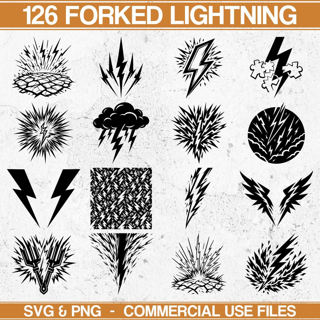 Forked Lightning Svg & Png Bundle for Cricut and Laser Engrave Projects ...