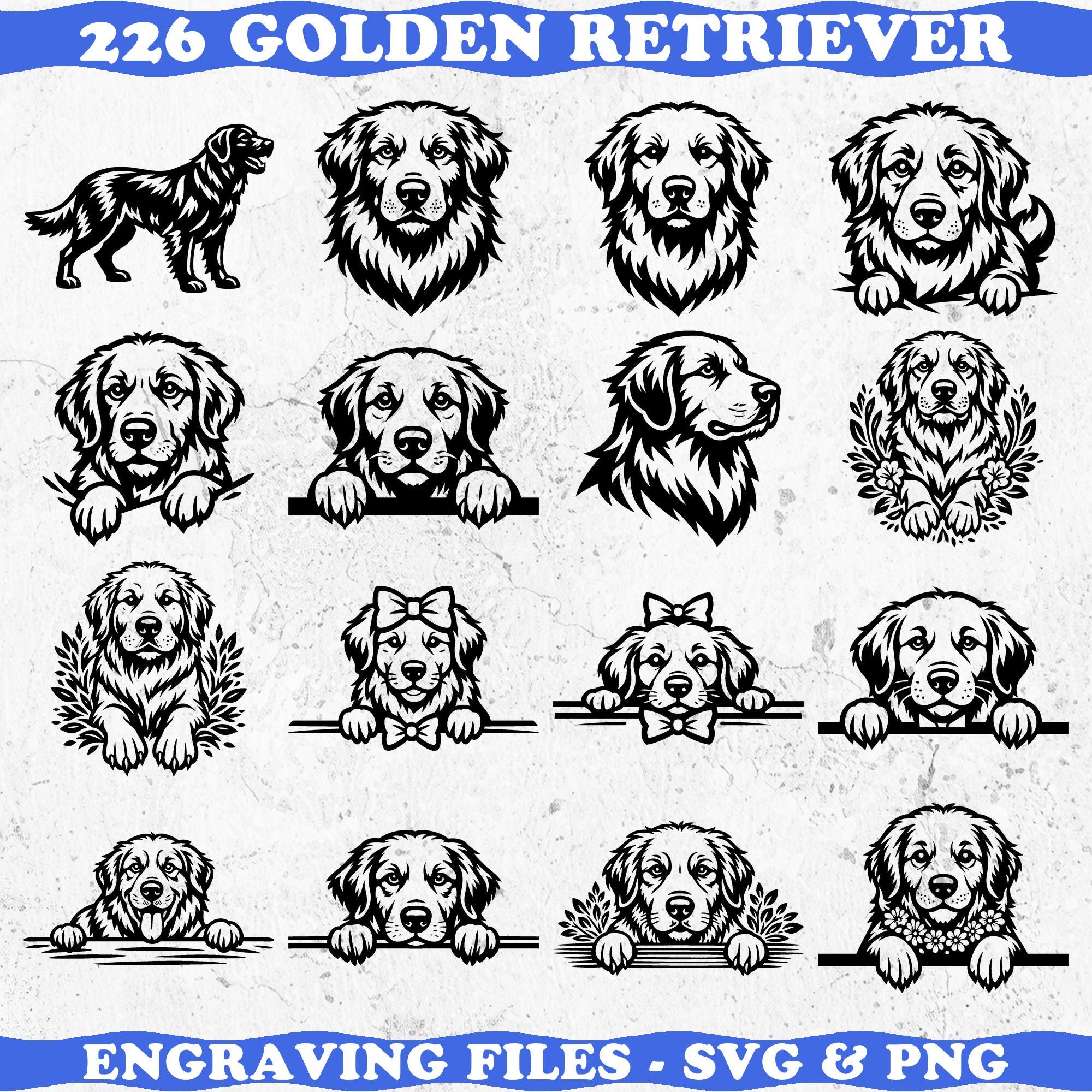 Golden Retriever Dog Svg & Png Bundle for Cricut and Laser Engrave ...