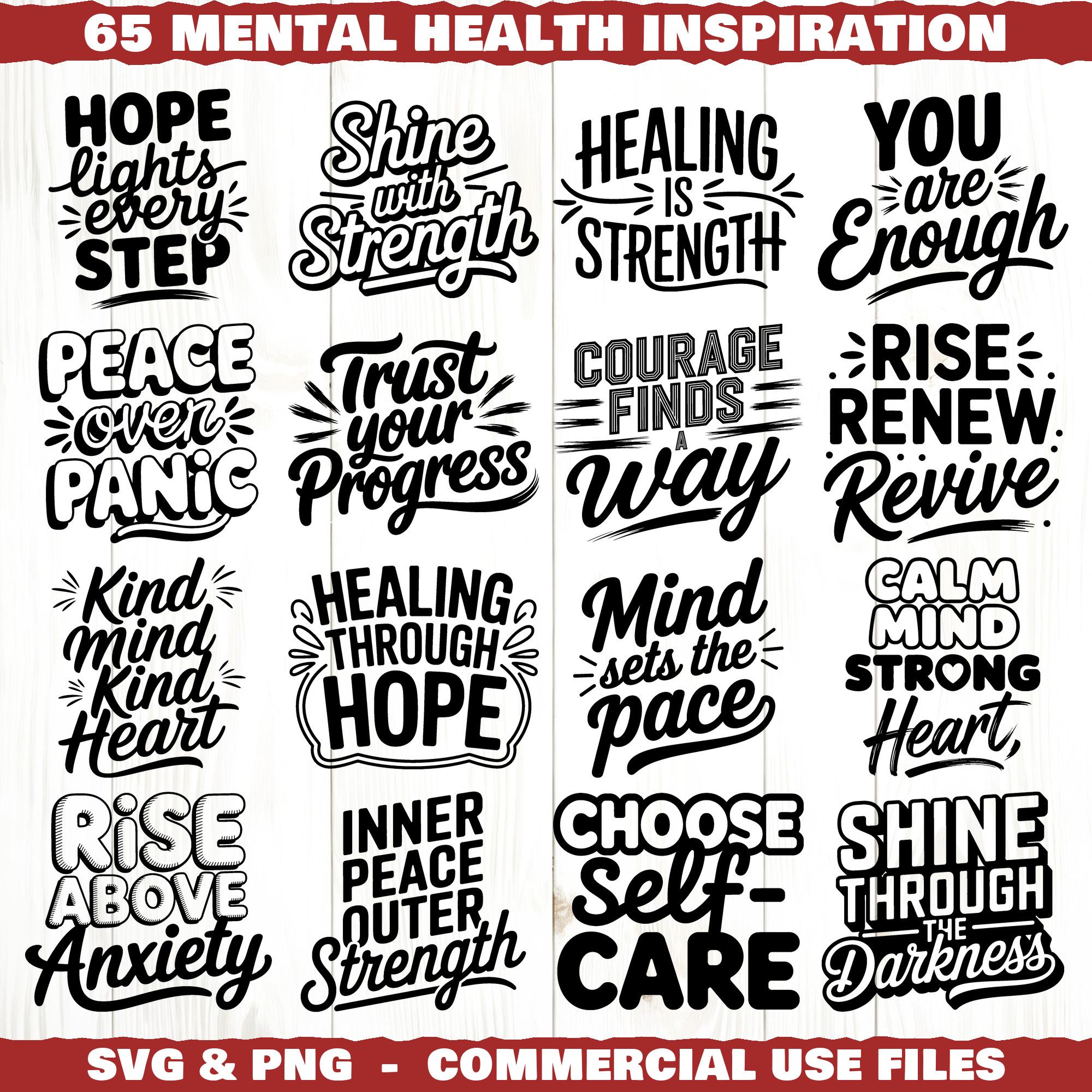 Mental Health Inspiration Svg & Png Bundle for Cricut and Laser Engrave ...