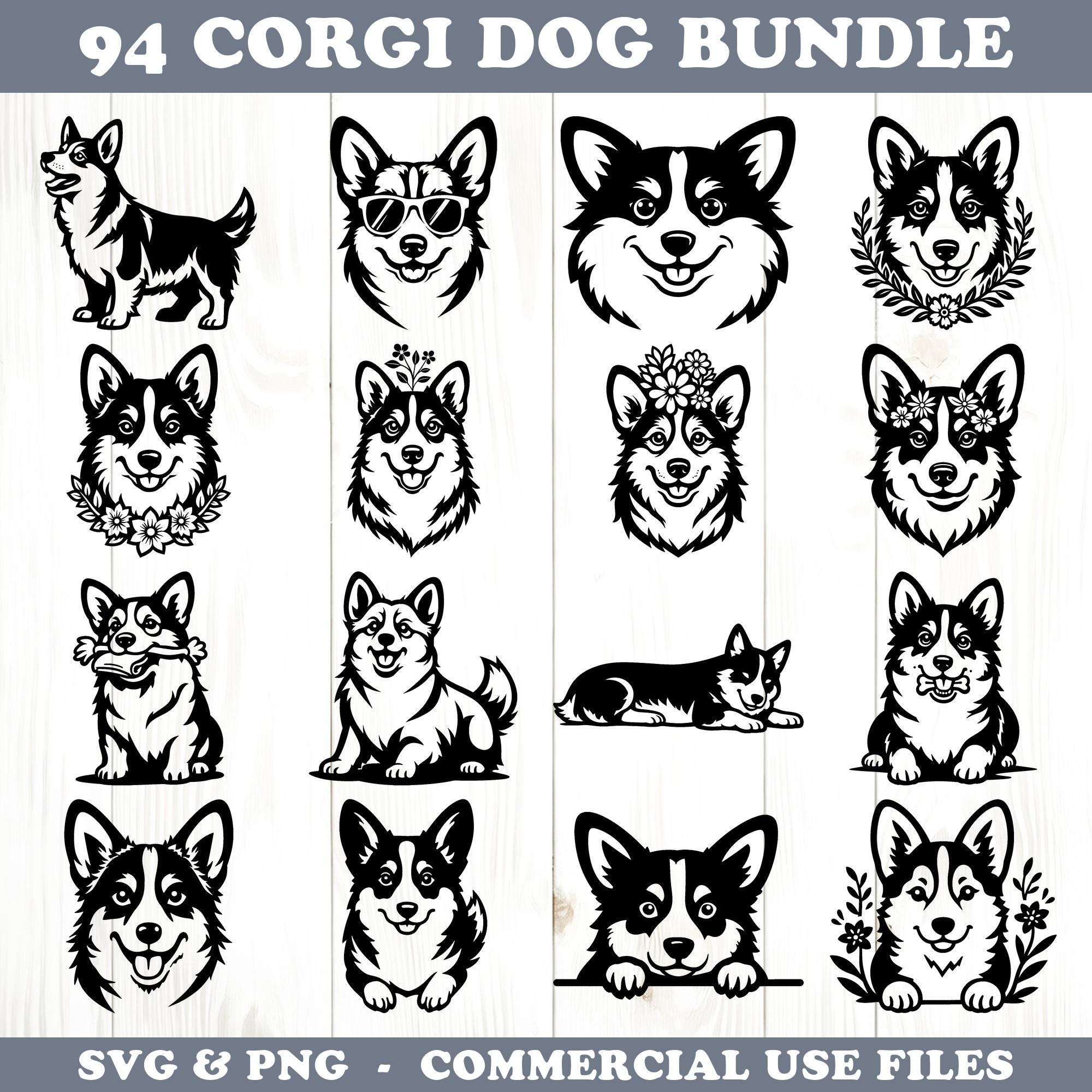 Corgi Dog Svg & Png Bundle for Cricut and Laser Engrave Projects ...