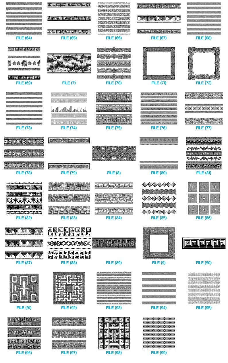 Intricate Greek Key Patterns Svg & Png Bundle for Cricut and Laser ...