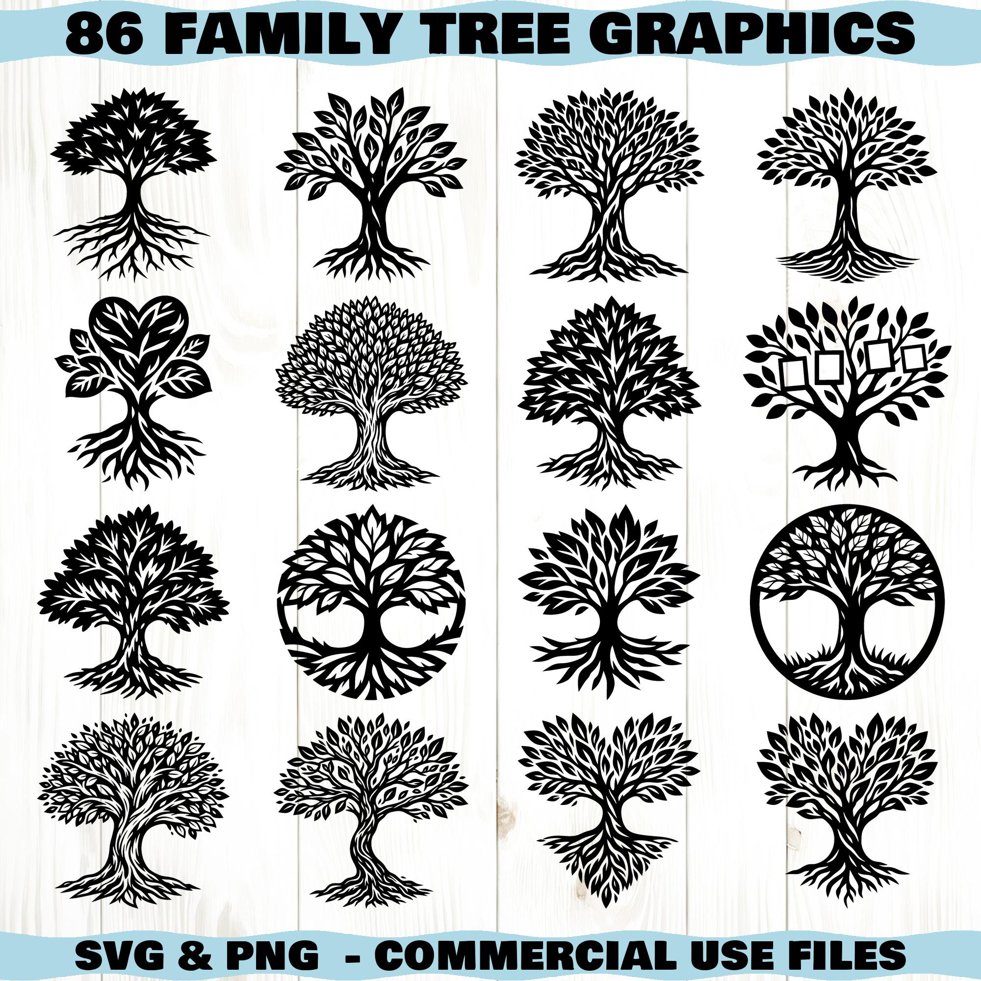 Family Tree Svg & Png Bundle for Cricut and Laser Engrave Personalized ...