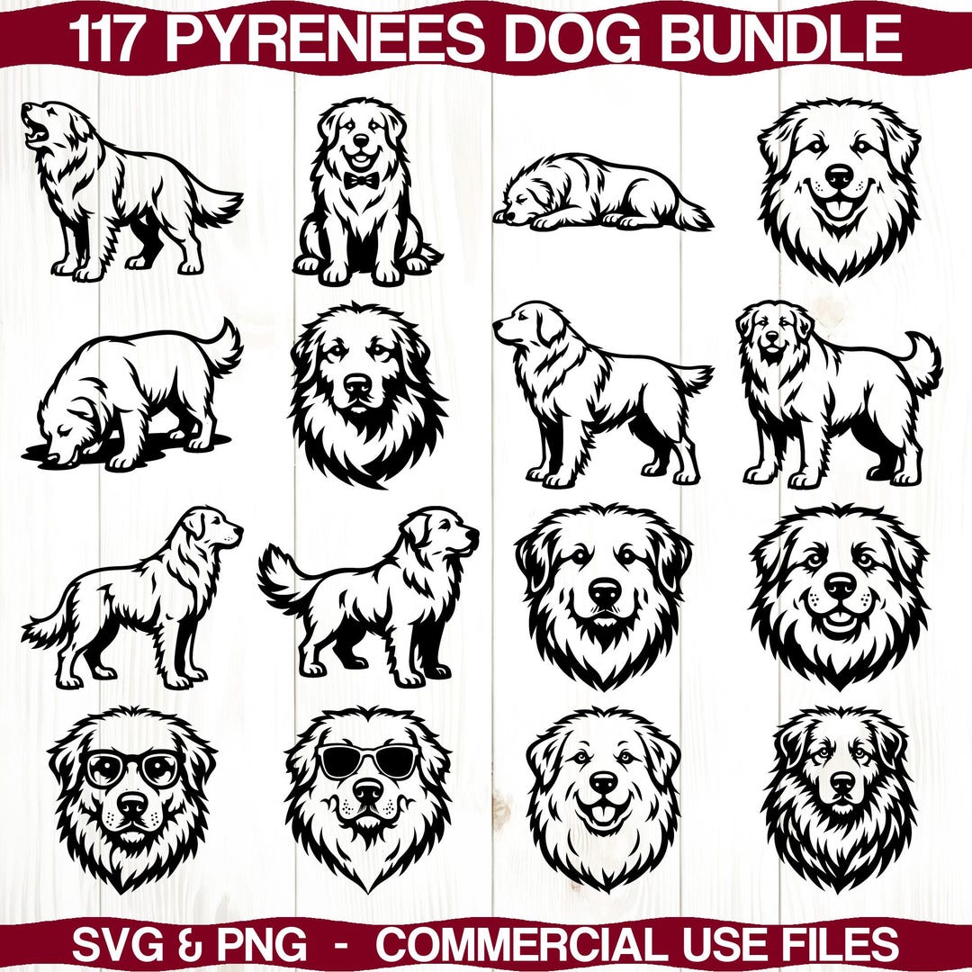 Great Pyrenees Dog Svg & Png Bundle for Cricut and Laser Engrave ...
