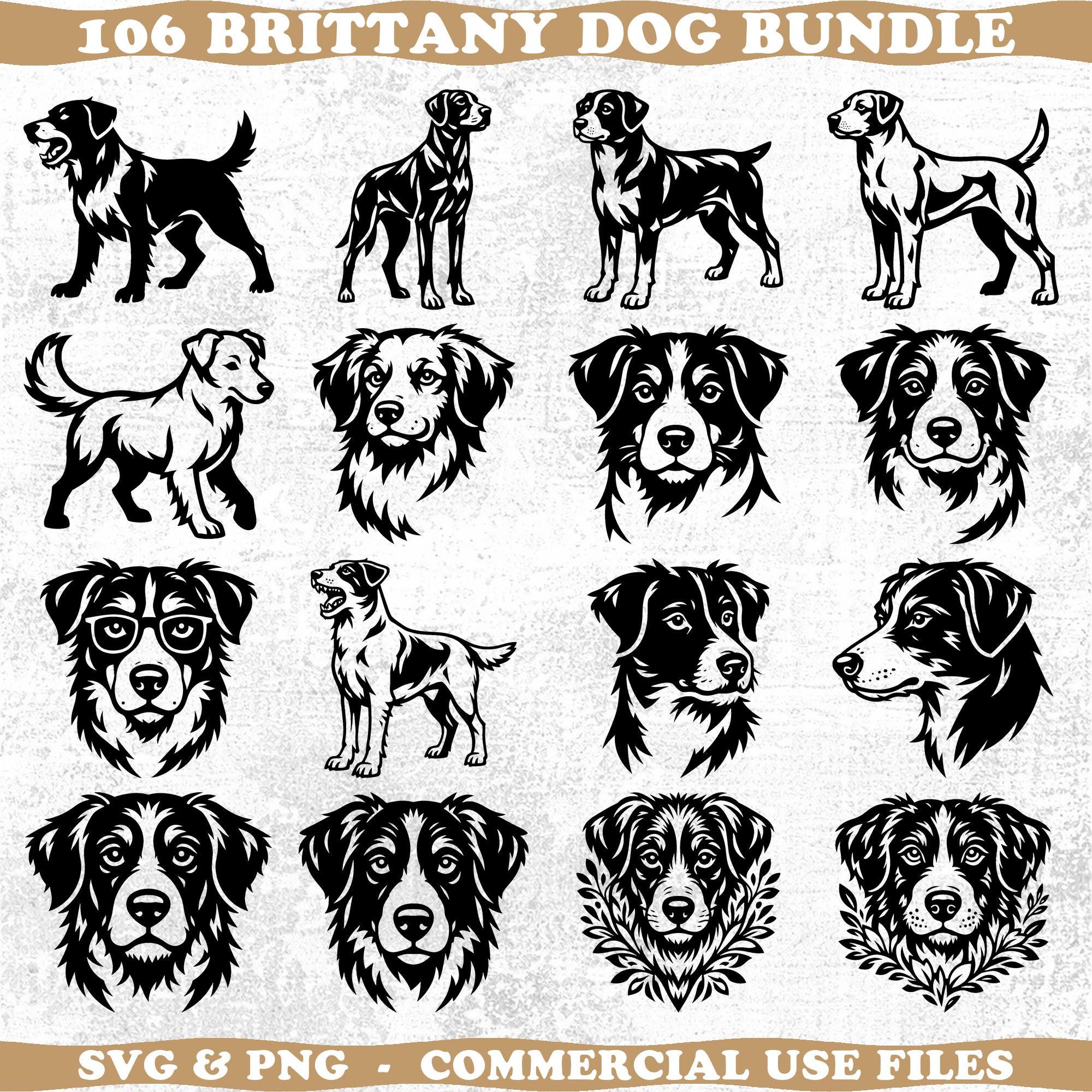 Brittany Dog SVG & PNG Bundle for Cricut and Laser Engrave Projects ...