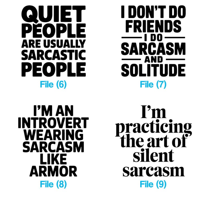 Sarcasm Included Sarcastic Introvert Sayings Svg & Png Bundle for Cricut and Laser ...