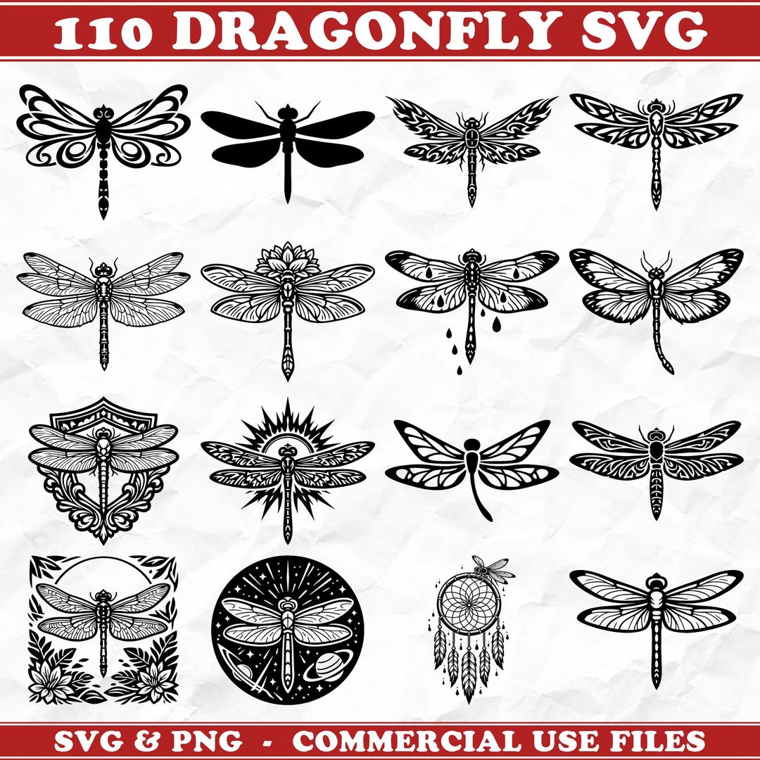Dragonfly SVG & PNG Bundle for Cricut and Laser Engrave Projects ...