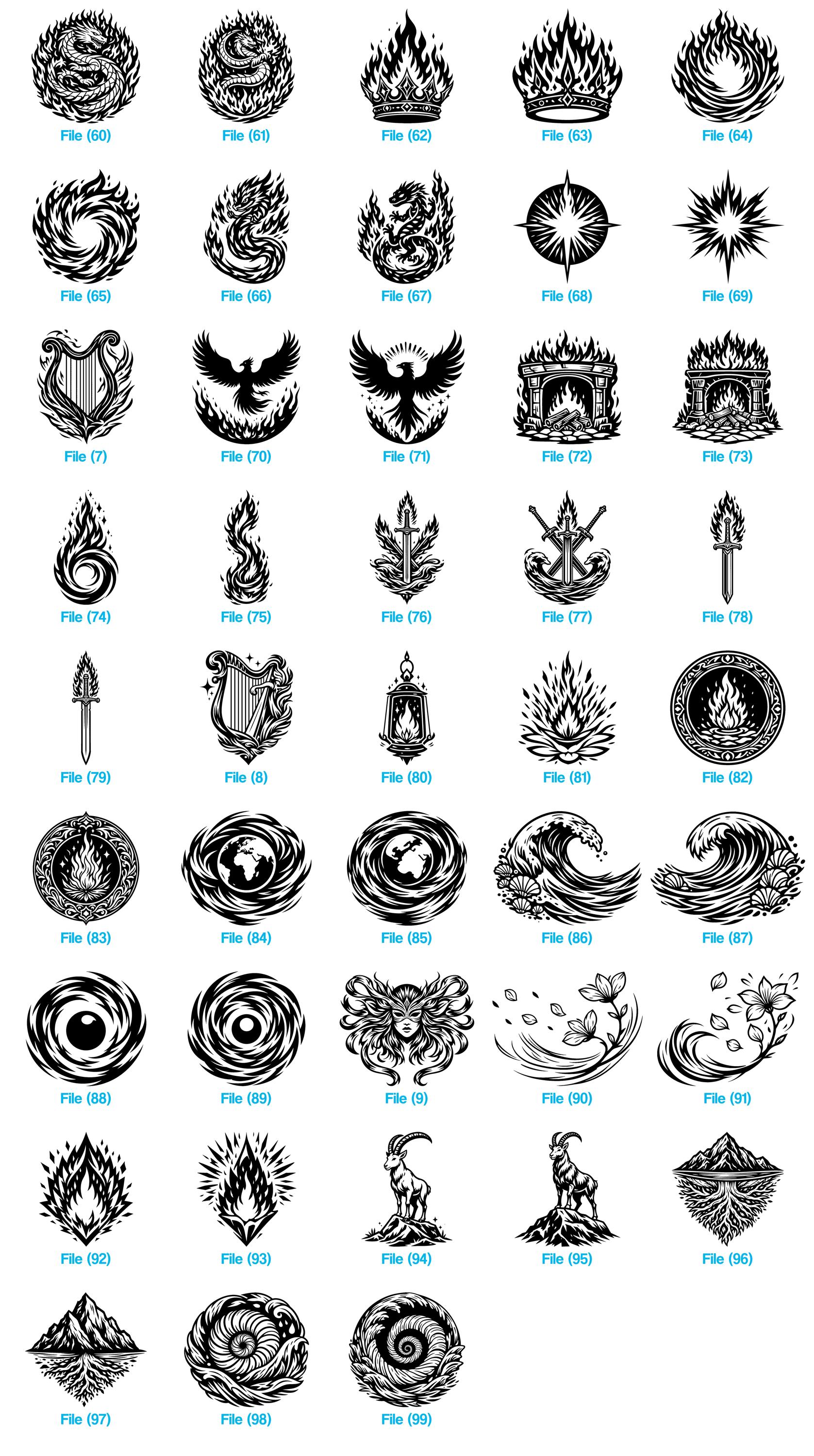 Tarot Card Element Svg & Png Bundle for Cricut and Laser Engrave Crafts ...