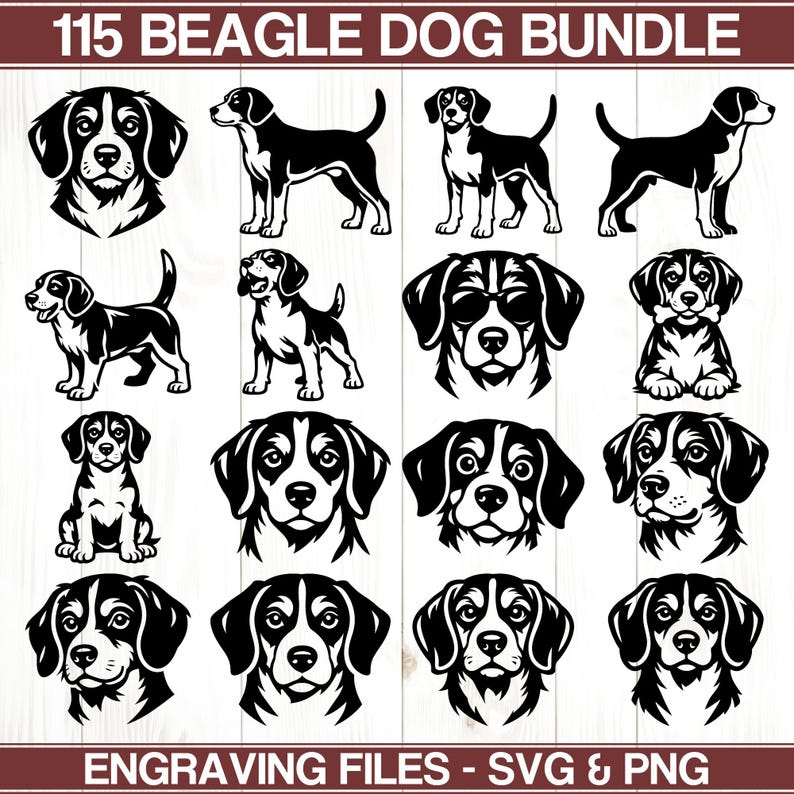 Beagle Dog Svg & Png Bundle for Cricut and Laser Engrave Projects ...