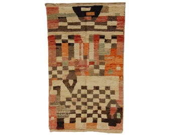 Vintage Multicolored Boujad | Moroccan Wool Area Rug (7' 10" x 4' 10")
