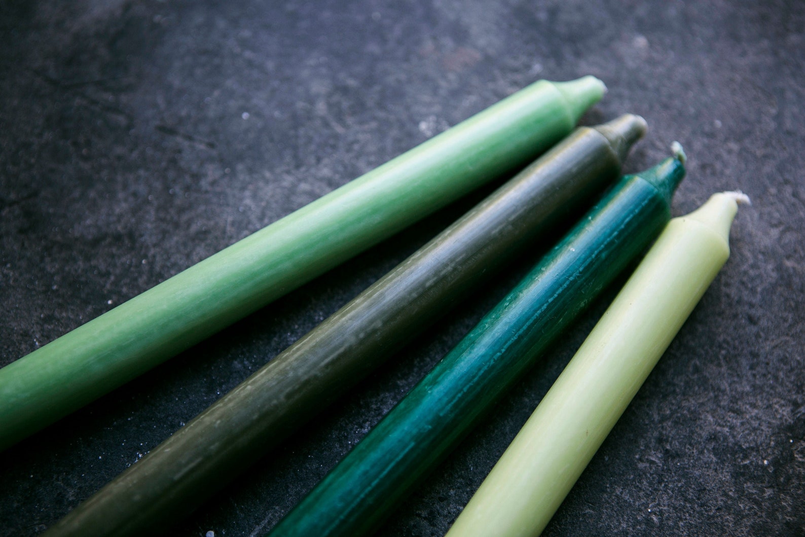 Green Dinner Candles Pack Green Taper Candles Green Candles Etsy