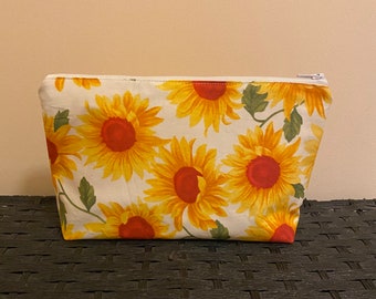 Bolsa de maquillaje/cosméticos con diseño de girasol