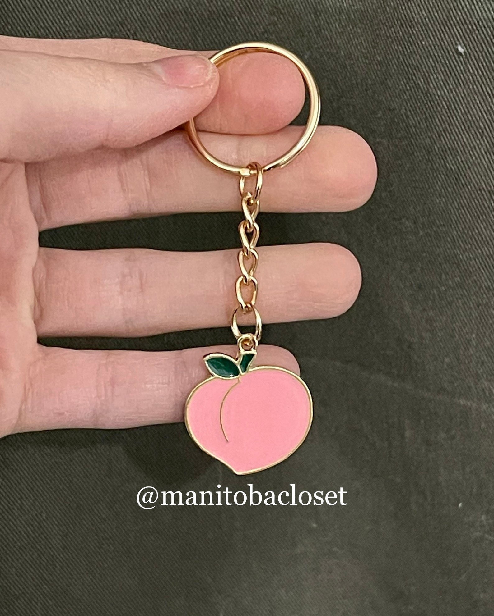 Gold Peach Keychain Emoji/ Kawaii Fruit Keychain so Etsy Canada