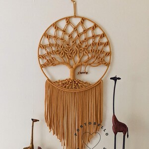 Grand arbre de vie en macramé, cadeau de famille, décoration unique, art mural attrape-rêves fait main, bohème du départ, art fibreux pour chambre à coucher, boho maison naturel