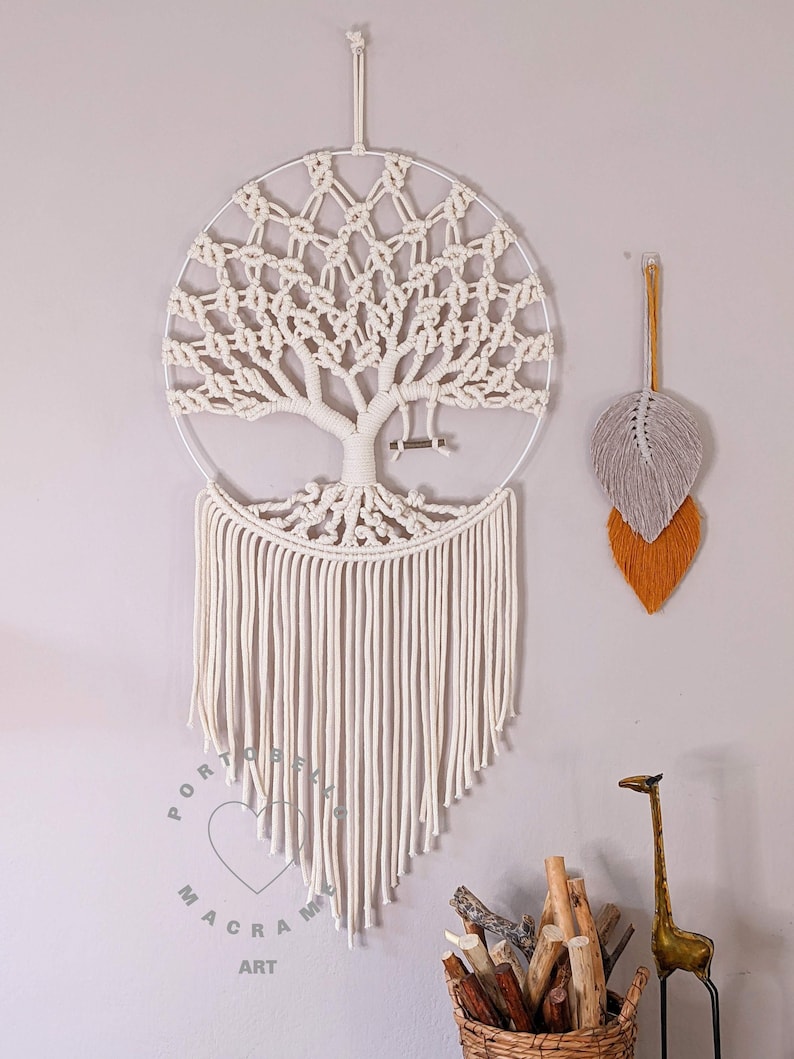 Large Macrame Tree of Life,Handmade Home Decor,Unique Decor Art,Family Gift, cozy room decor,Living Room Decor,Boho gift,earth tone wall art image 6