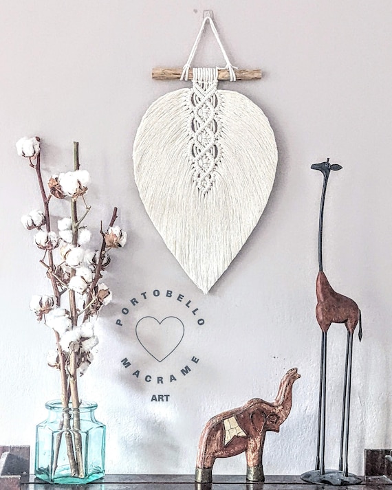 Large Macrame Leaf wall hanging,macrame feather ,boho leaf,modern macrame wall art,Living Room unique decor,New home gift,Boho Decor