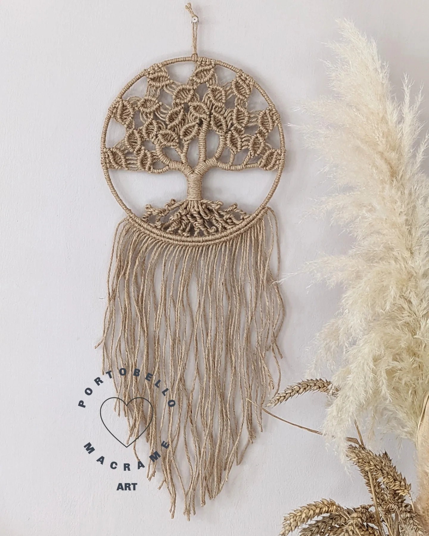 Macrame Jute Tree of Life Boho Decor Jute Decor Boho Wall Etsy