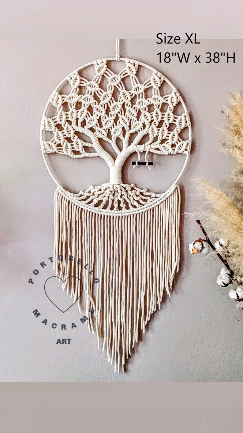 Tree Branch Macrame Large Macrame Tree of Life,boho Decor,handmade Dreamcatcher,natural ...