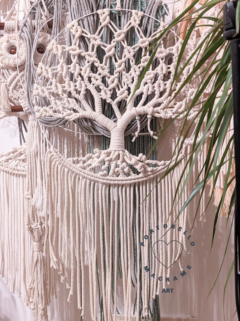 Large Macrame Tree of Life,Handmade Home Decor,Unique Decor Art,Family Gift, cozy room decor,Living Room Decor,Boho gift,earth tone wall art image 8