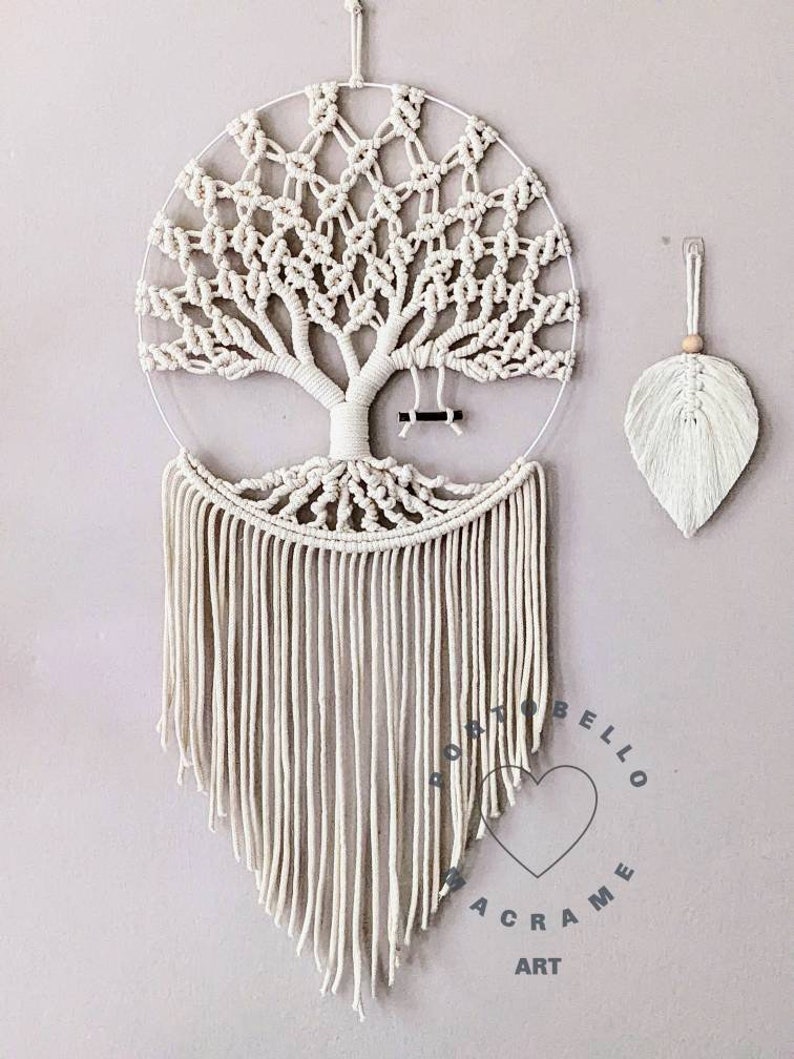 Large Macrame Tree of Life,Handmade Home Decor,Unique Decor Art,Family Gift, cozy room decor,Living Room Decor,Boho gift,earth tone wall art image 3