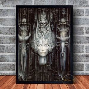 Hr Giger Li Ii Poster Canvas Wall Art Family Bedroom Decor Frame Option Available