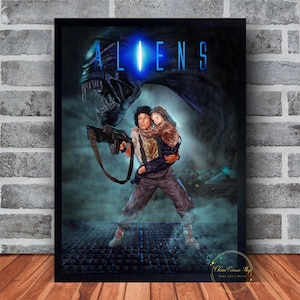 Alien Movie Poster Canvas Wall Art Family Bedroom Decor Frame Option Available