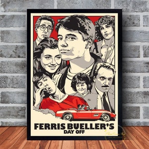 Ferris Buellers Day Off Movie Poster Canvas Wall Art Family Bedroom Decor Frame Option Available