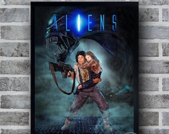 Alien Movie Poster Canvas Wall Art Family Bedroom Decor Frame Option Available