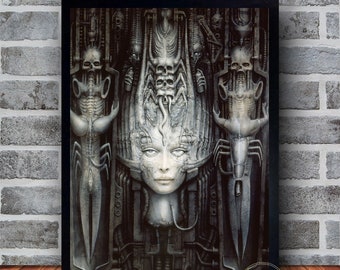 Hr Giger Li Ii Poster Canvas Wall Art Family Bedroom Decor Frame Option Available