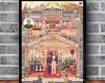 The Grand Budapest Hotel Movie Poster Canvas Wall Art Family Bedroom Decor Frame Option Available
