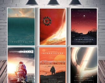 Interstellar Movie Poster Canvas Wall Art Family Bedroom Decor Frame Option Available