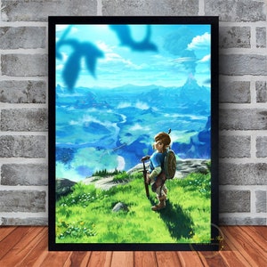 Legend Of Zelda Breath Of The Wild Vide Movie Poster Canvas Wall Art Family Bedroom Decor Frame Option Available