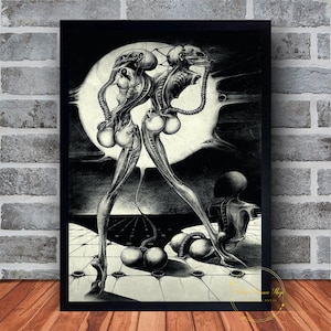 Hr Giger Poster Canvas Wall Art Family Bedroom Decor Frame Option Available
