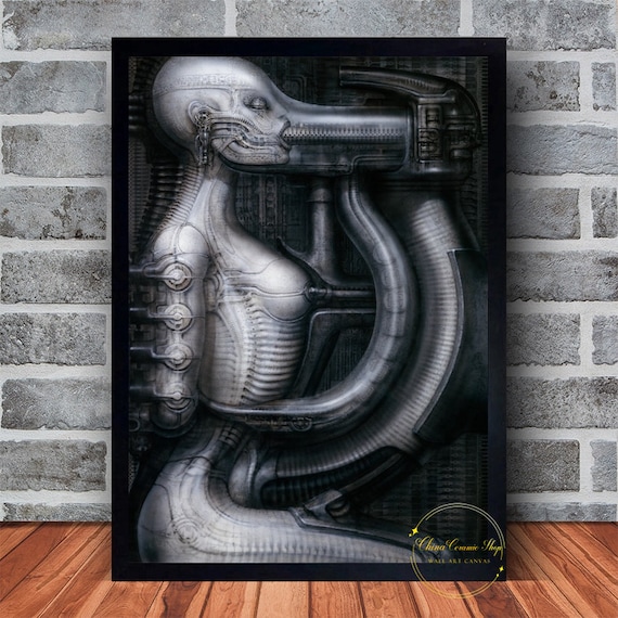 Hr Giger Li Ii Poster Canvas Wall Art Family Bedroom Decor Frame