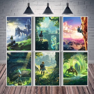 Legend Of Zelda Breath Of The Wild Game Poster Canvas Wall Art Family Bedroom Decor Frame Option Available