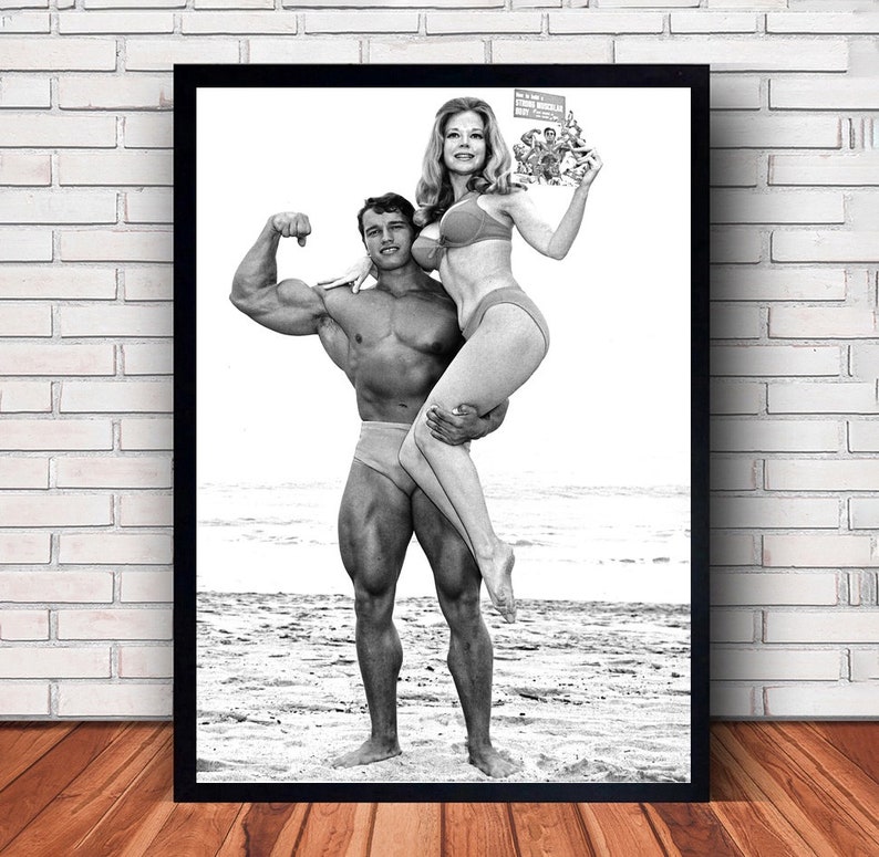 Pôster esportivo de Arnold Schwarzenegger em tela para decoração de parede de quarto familiar (opção com moldura) Style #9