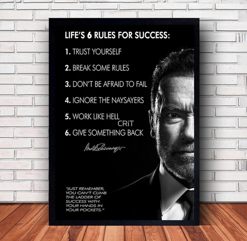 Pôster esportivo de Arnold Schwarzenegger em tela para decoração de parede de quarto familiar (opção com moldura) Style #7