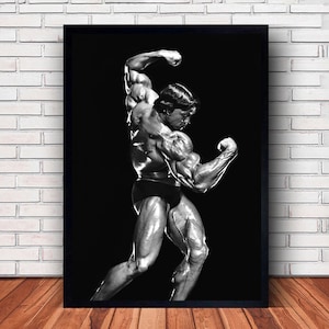 Pôster esportivo de Arnold Schwarzenegger em tela para decoração de parede de quarto familiar (opção com moldura) Style #3