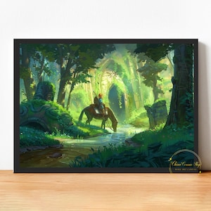 Legende von Zelda Atem des wilden Vide Filmplakat Leinwand Wandkunst Familie Schlafzimmer Dekor Rahmenoption verfügbar