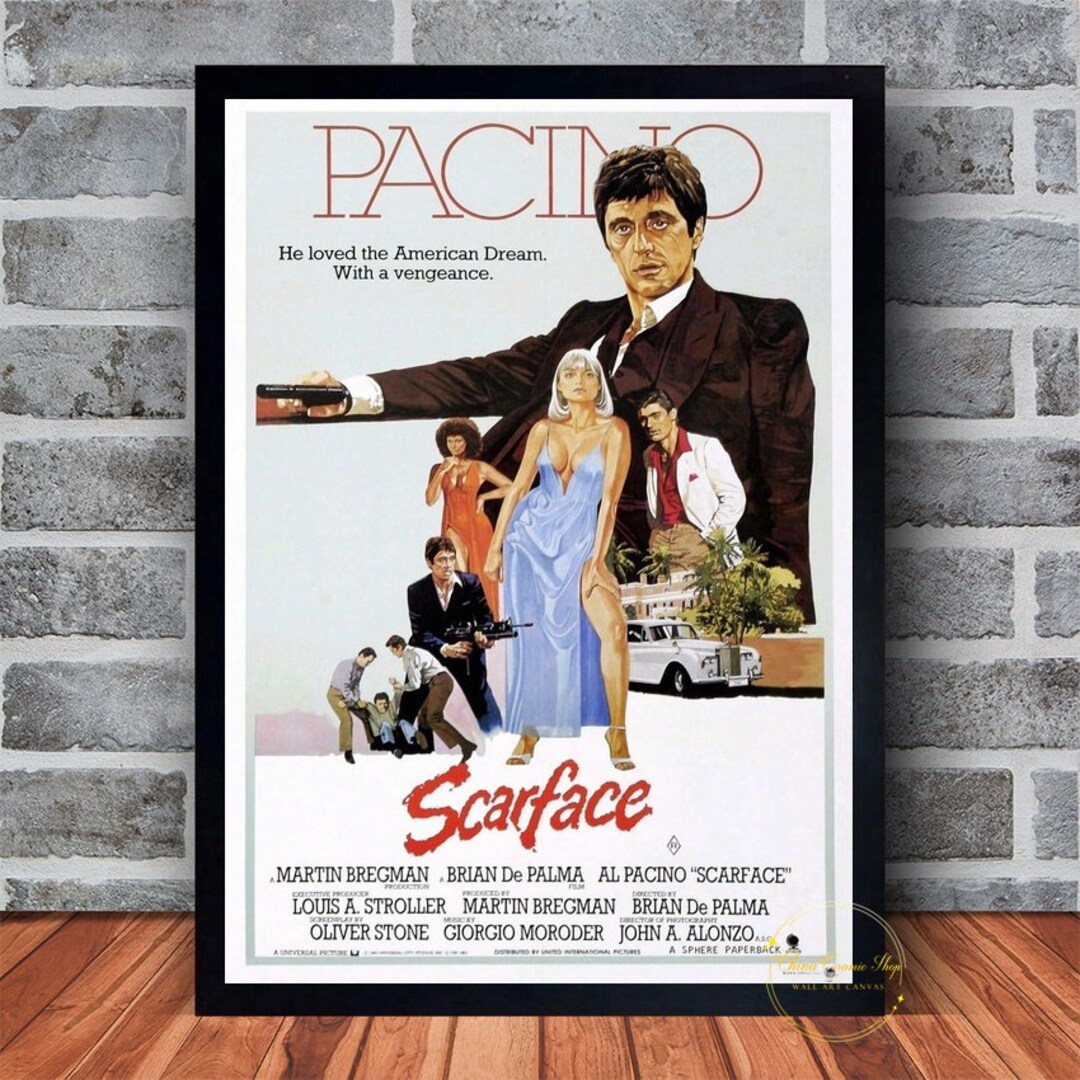Al Pacino Scarface Movie Poster Canvas Wall Art Family Bedroom Decor